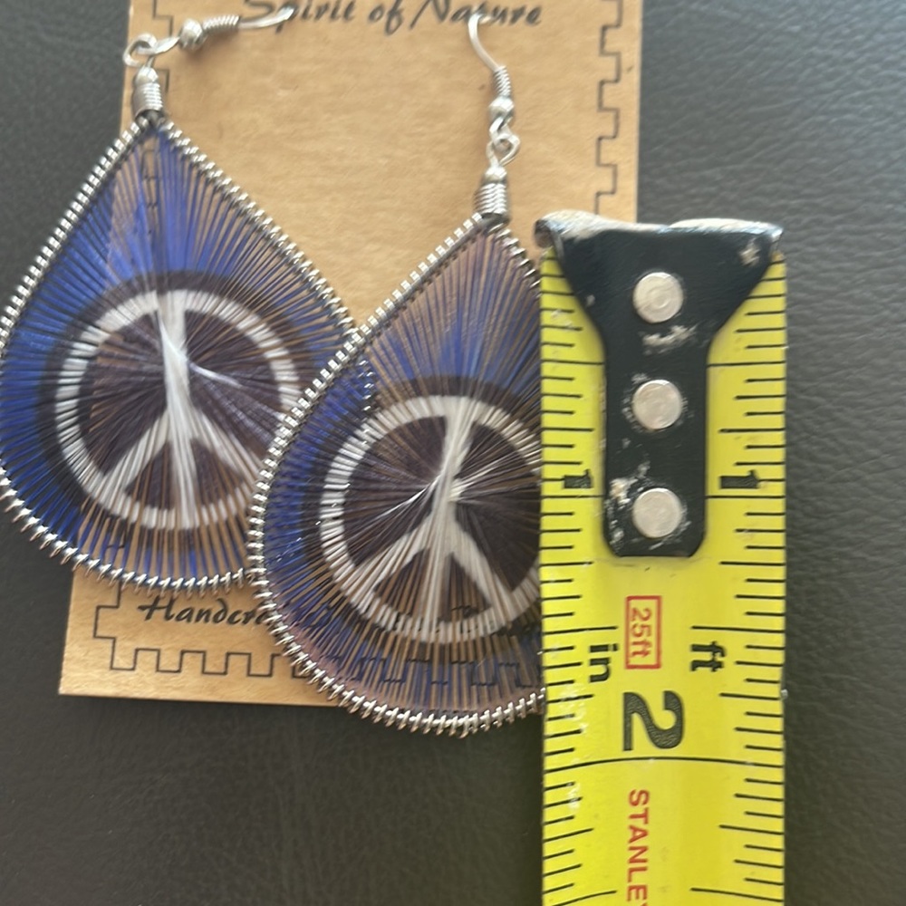 Spirit of Nature peace sign hippie earrings - Picture 4 of 4